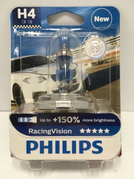 PHILIPS Glühbirne H4 Racing Vision +150% I 12V 55/60W I 3500K